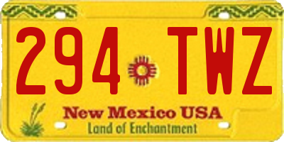 NM license plate 294TWZ