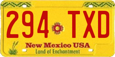 NM license plate 294TXD