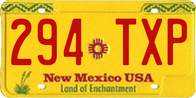NM license plate 294TXP