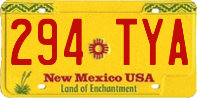 NM license plate 294TYA