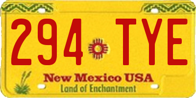 NM license plate 294TYE