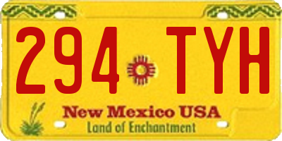 NM license plate 294TYH