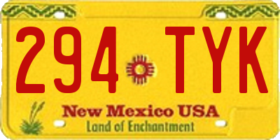 NM license plate 294TYK