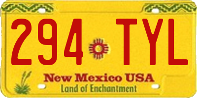 NM license plate 294TYL
