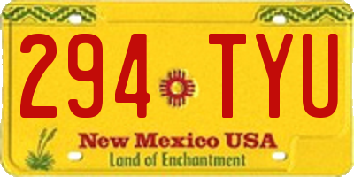 NM license plate 294TYU
