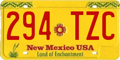 NM license plate 294TZC