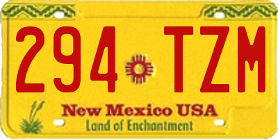 NM license plate 294TZM
