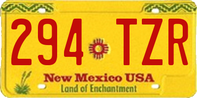 NM license plate 294TZR