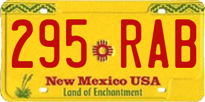 NM license plate 295RAB