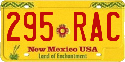 NM license plate 295RAC