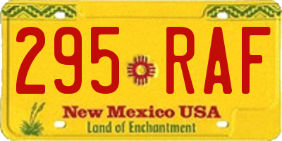 NM license plate 295RAF