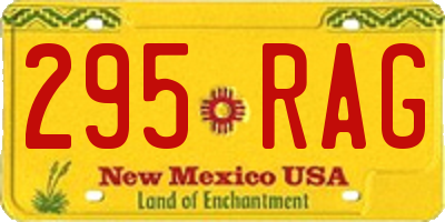 NM license plate 295RAG