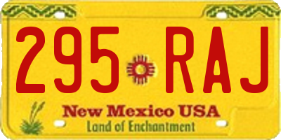 NM license plate 295RAJ