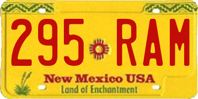 NM license plate 295RAM