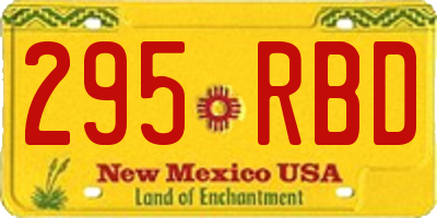 NM license plate 295RBD