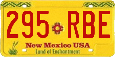 NM license plate 295RBE