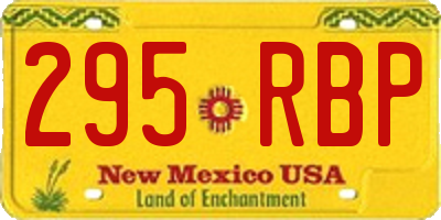 NM license plate 295RBP