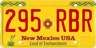 NM license plate 295RBR
