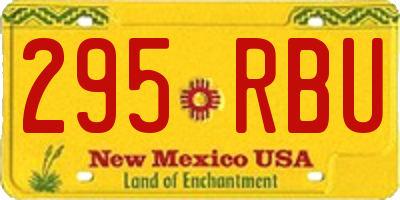 NM license plate 295RBU