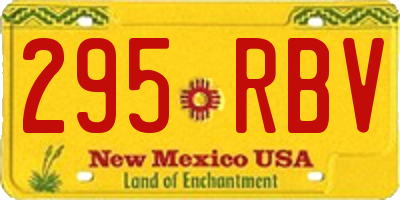 NM license plate 295RBV
