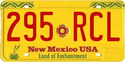 NM license plate 295RCL