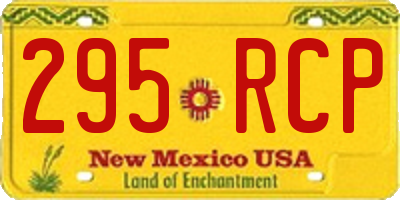 NM license plate 295RCP