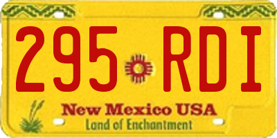 NM license plate 295RDI