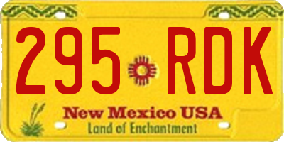 NM license plate 295RDK