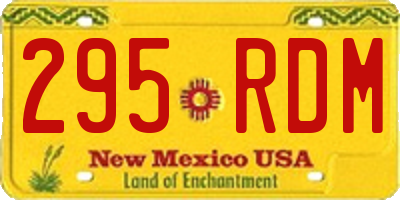 NM license plate 295RDM