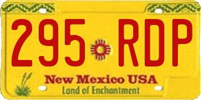 NM license plate 295RDP