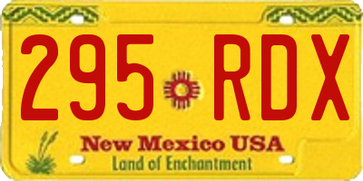 NM license plate 295RDX