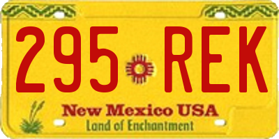 NM license plate 295REK