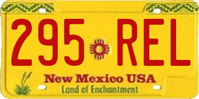 NM license plate 295REL