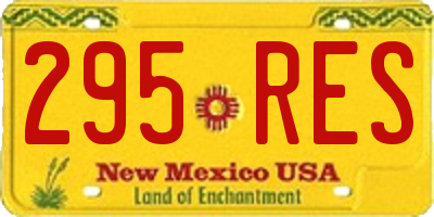 NM license plate 295RES