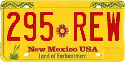 NM license plate 295REW