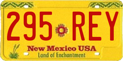 NM license plate 295REY