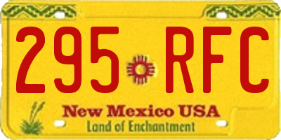NM license plate 295RFC