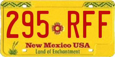 NM license plate 295RFF
