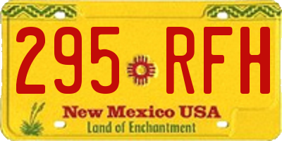 NM license plate 295RFH