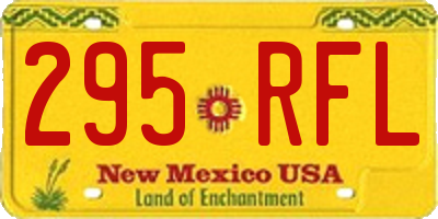 NM license plate 295RFL