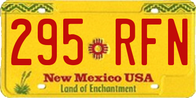 NM license plate 295RFN