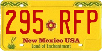 NM license plate 295RFP