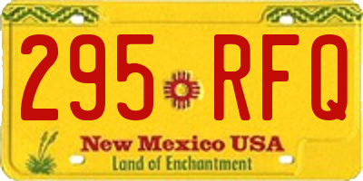 NM license plate 295RFQ