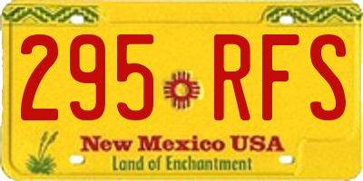 NM license plate 295RFS