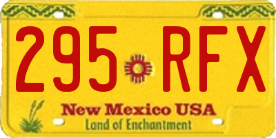 NM license plate 295RFX