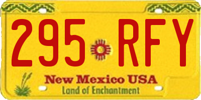 NM license plate 295RFY