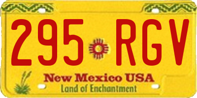 NM license plate 295RGV