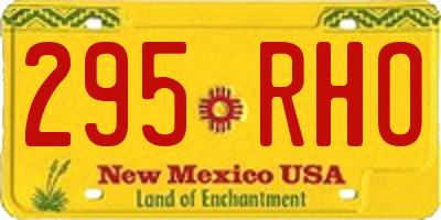 NM license plate 295RHO