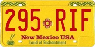 NM license plate 295RIF