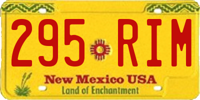 NM license plate 295RIM